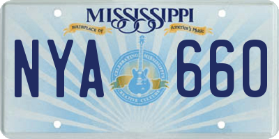 MS license plate NYA660