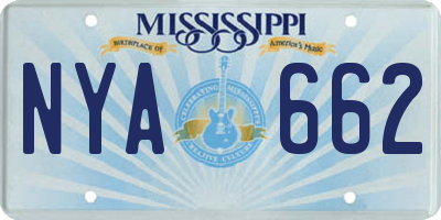 MS license plate NYA662