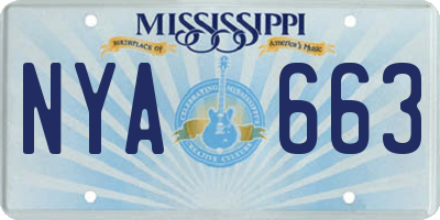MS license plate NYA663