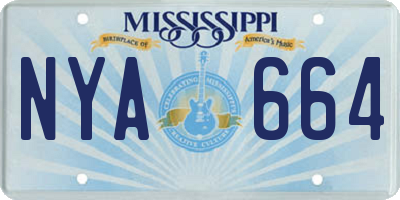 MS license plate NYA664