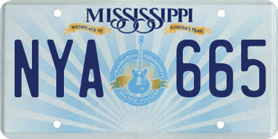 MS license plate NYA665