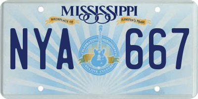 MS license plate NYA667