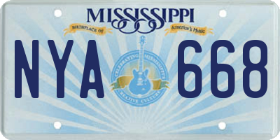 MS license plate NYA668