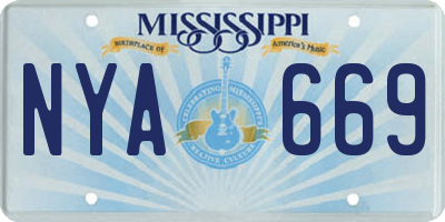 MS license plate NYA669