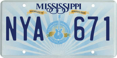 MS license plate NYA671