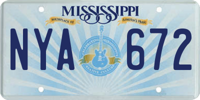 MS license plate NYA672