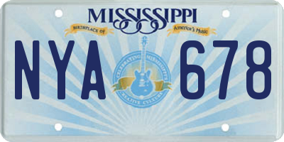 MS license plate NYA678
