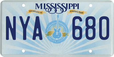 MS license plate NYA680