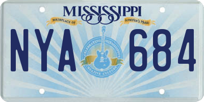 MS license plate NYA684