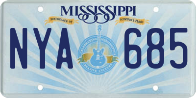 MS license plate NYA685