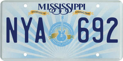 MS license plate NYA692