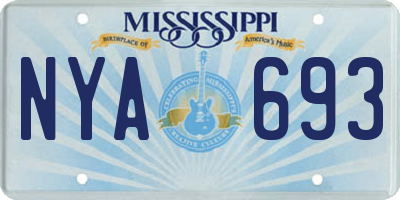 MS license plate NYA693