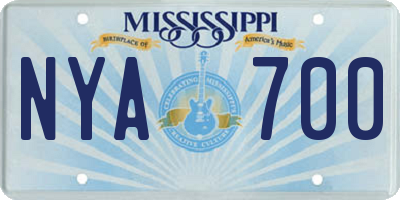 MS license plate NYA700
