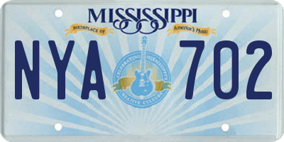 MS license plate NYA702