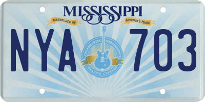 MS license plate NYA703