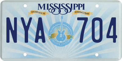 MS license plate NYA704