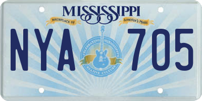 MS license plate NYA705