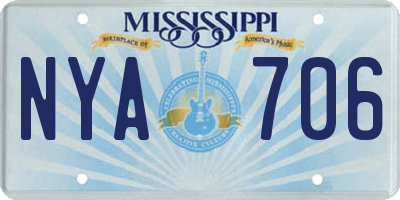 MS license plate NYA706