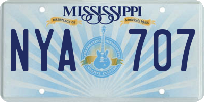 MS license plate NYA707