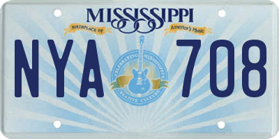 MS license plate NYA708