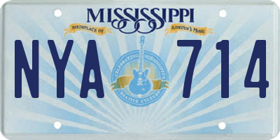 MS license plate NYA714