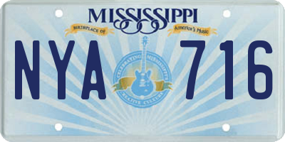 MS license plate NYA716