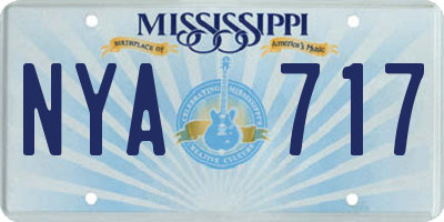 MS license plate NYA717