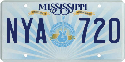 MS license plate NYA720
