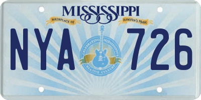 MS license plate NYA726