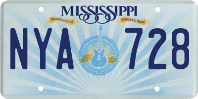 MS license plate NYA728
