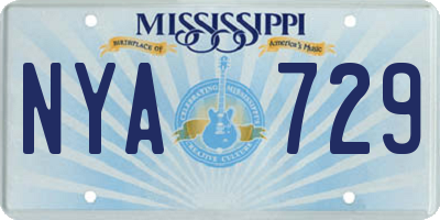 MS license plate NYA729