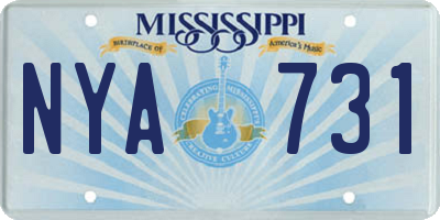MS license plate NYA731