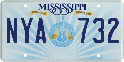 MS license plate NYA732