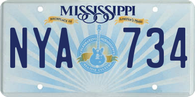 MS license plate NYA734