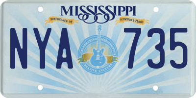 MS license plate NYA735