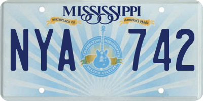 MS license plate NYA742