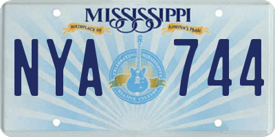 MS license plate NYA744