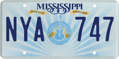 MS license plate NYA747