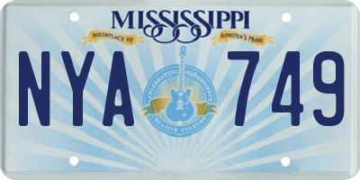 MS license plate NYA749