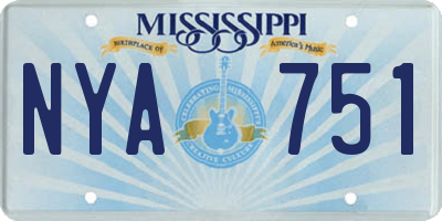 MS license plate NYA751