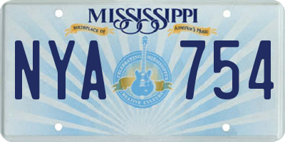 MS license plate NYA754