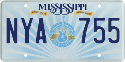 MS license plate NYA755