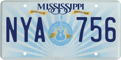 MS license plate NYA756