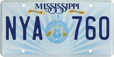 MS license plate NYA760