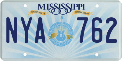 MS license plate NYA762