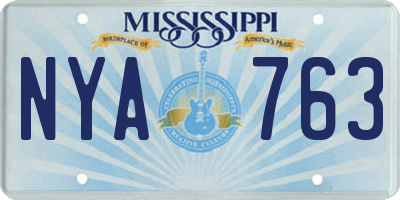 MS license plate NYA763