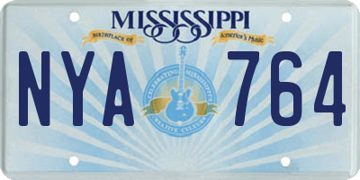 MS license plate NYA764
