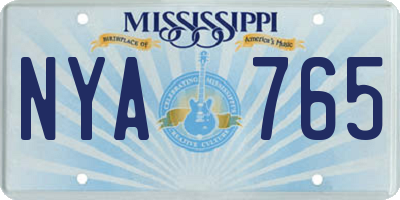 MS license plate NYA765
