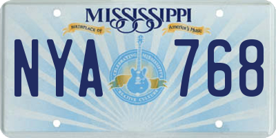 MS license plate NYA768