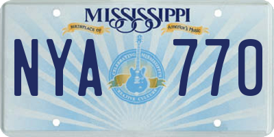 MS license plate NYA770